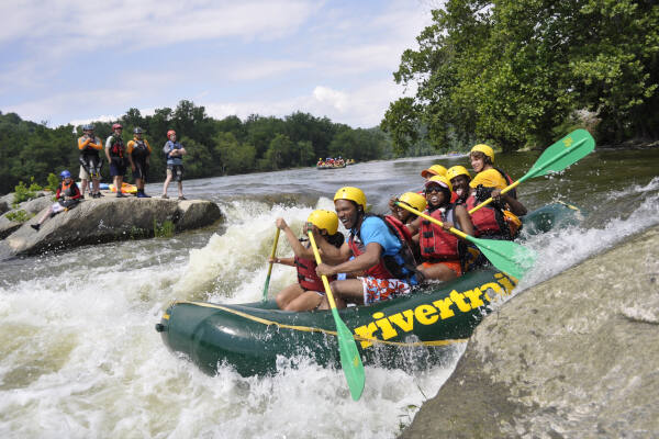 Rafters going down rapids on Shenandoah - River & Trail Outfitters