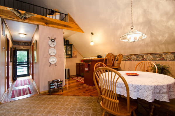 The Lily Garden rental entry way and dining area