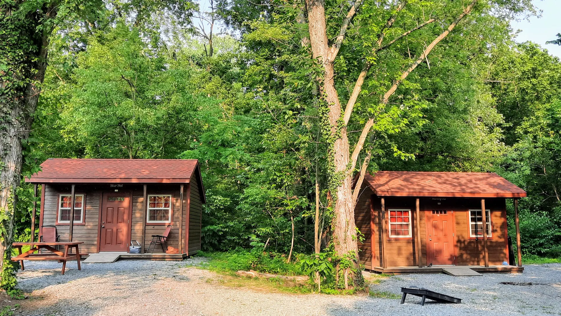 Two cabins in the woods in Harpers Ferry