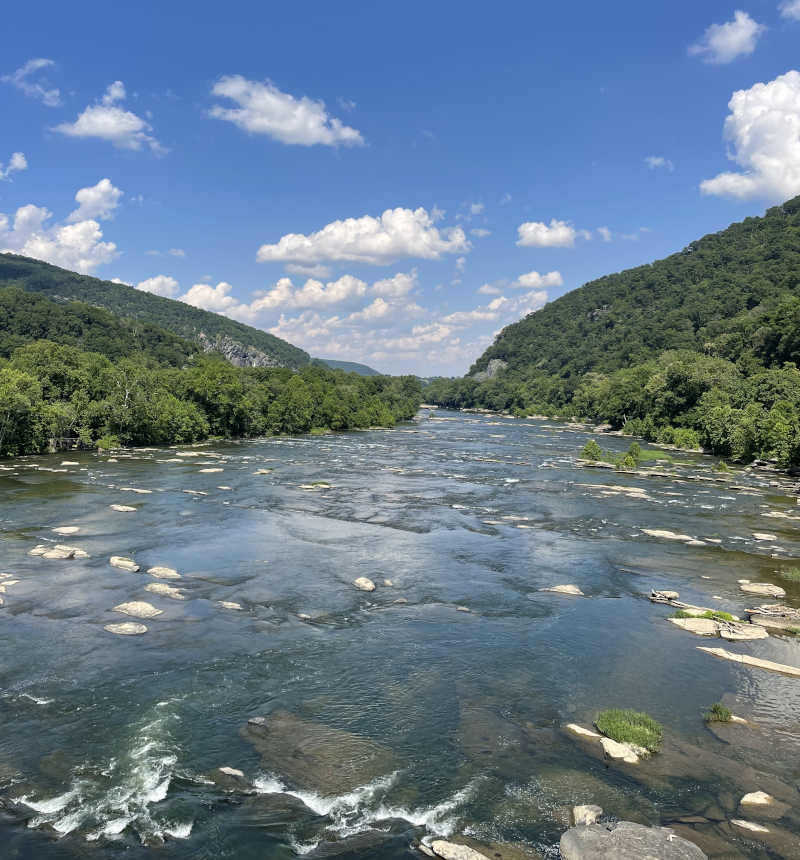 View from the Shenandoah River bridge, part of the Loudoun Heights trail.