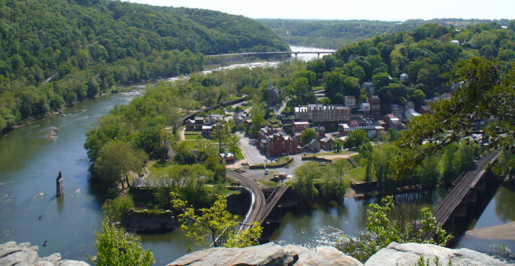 overlook of Harpers Ferry from Maryland Heights